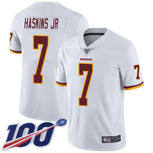 Nike Redskins #7 Dwayne Haskins Jr White Stitched NFL 100th Season Vapor Limited Jersey - WAC220