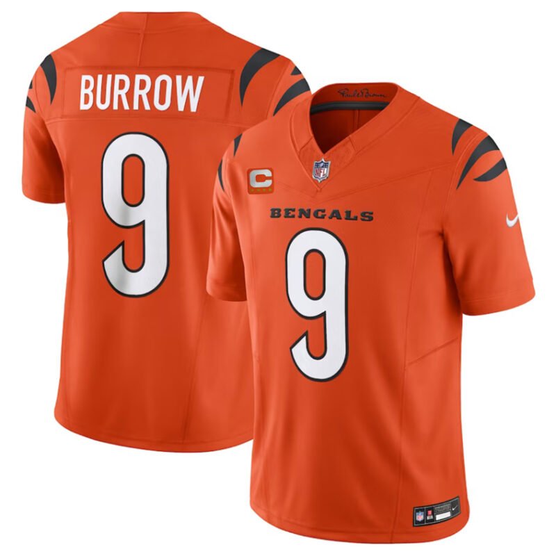 Orange Cincinnati Bengals #9 Joe Burrow 2023 F.U.S.E. With 4-Star C Patch Vapor Untouchable Limited Stitched Jersey - CCB40