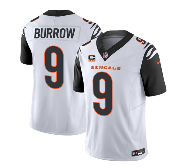 White Cincinnati Bengals #9 Joe Burrow 2023 F.U.S.E. With 4-Star C Patch Vapor Untouchable Limited Stitched Jersey - CCB34
