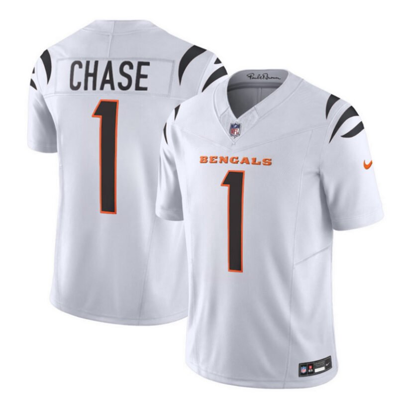 White Cincinnati Bengals #1 Ja'Marr Chase 2023 F.U.S.E. Vapor Untouchable Limited Stitched Jersey - CCB238