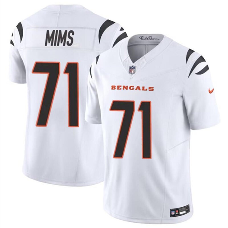 White Cincinnati Bengals #71 Amarius Mims 2024 Draft F.U.S.E Vapor Untouchable Limited Stitched Jersey - CCB65