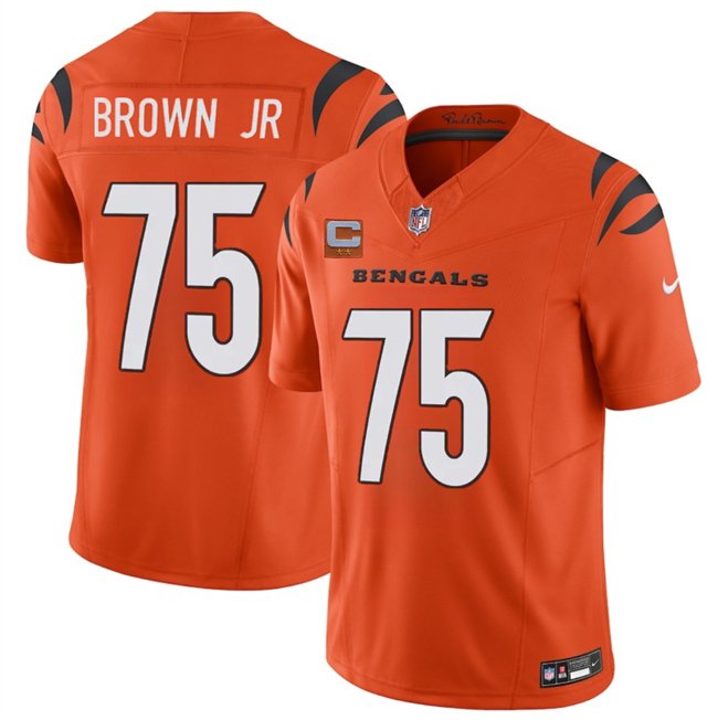Orange Cincinnati Bengals #75 Orlando Brown Jr 2025 F.U.S.E. With 2-Star C Patch Vapor Untouchable Limited Stitched Football Jersey - CCB273