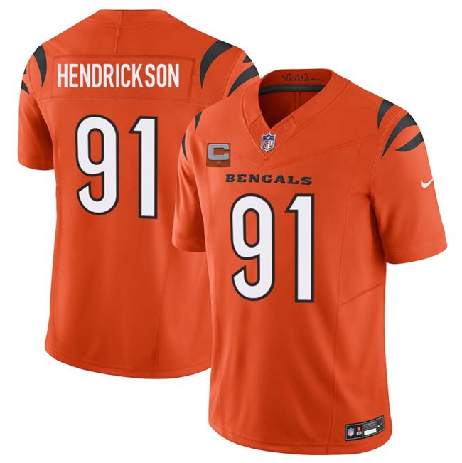 Orange Cincinnati Bengals #91 Trey Hendrickson 2025 F.U.S.E. With 1-Star C Patch Vapor Untouchable Limited Stitched Football Jersey - CCB04
