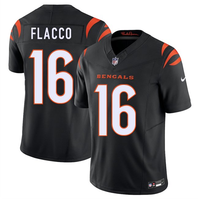 Black Cincinnati Bengals #16 Joe Flacco 2025 F.U.S.E. Vapor Untouchable Limited Stitched Football Jersey - CCB19
