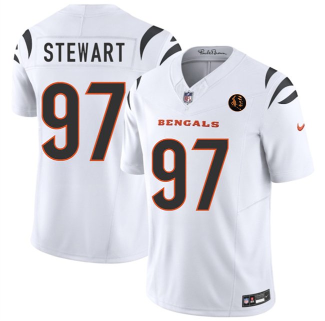 White Cincinnati Bengals #97 Shemar Stewart 2023 F.U.S.E. With John Madden Patch Vapor Limited Stitched Football Jersey - CCB256