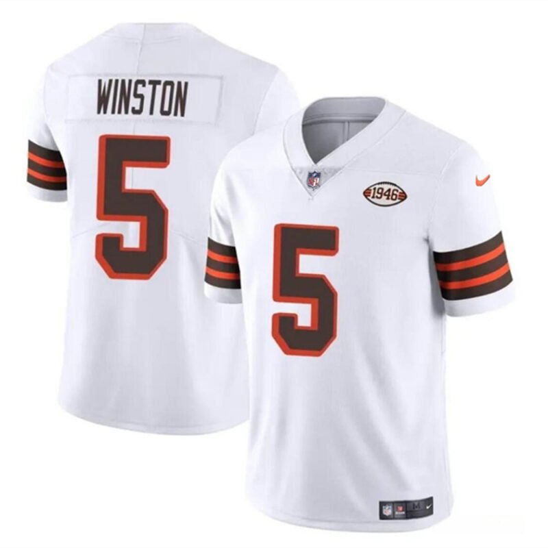 White Cleveland Browns #5 Jameis Winston 1946 Collection Vapor Limited Stitched Football Jersey - CLB231