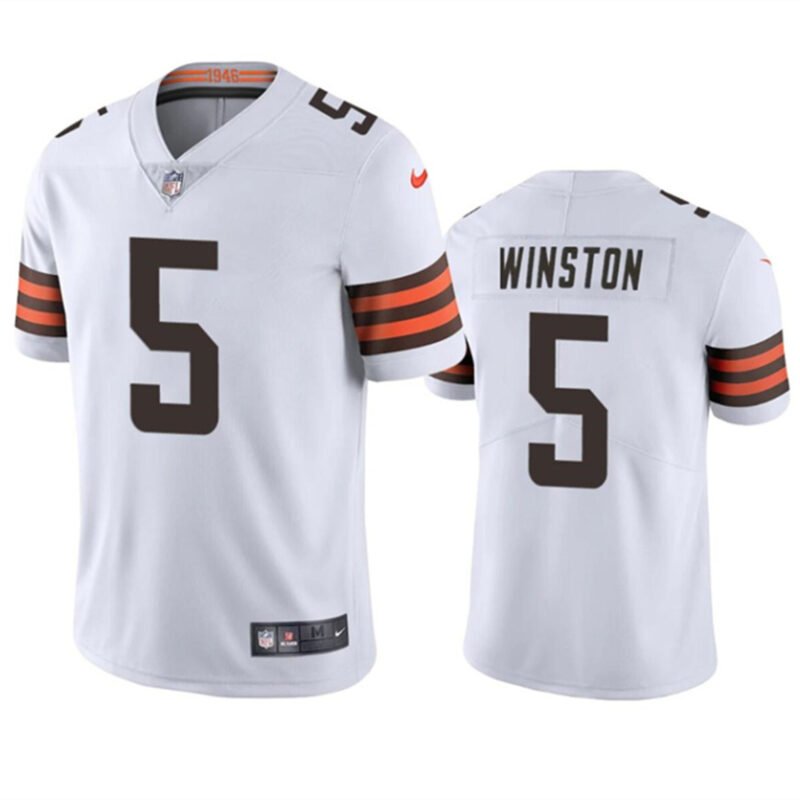 White Cleveland Browns #5 Jameis Winston Vapor Limited Stitched Football Jersey - CLB159