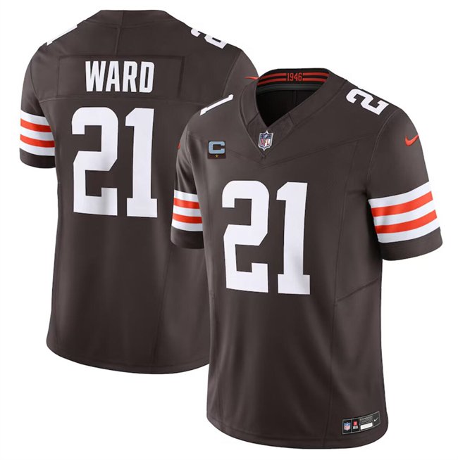 Brown Cleveland Browns #21 Denzel Ward 2024 F.U.S.E. With 1-Star C Patch Vapor Untouchable Limited Stitched Jersey - CLB178