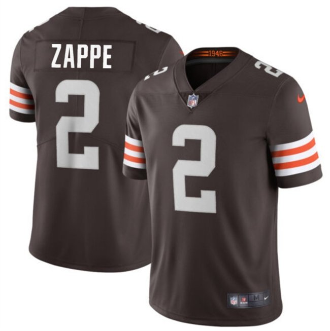 Brown Cleveland Browns #2 Bailey Zappe Vapor Limited Stitched Football Jersey - CLB104