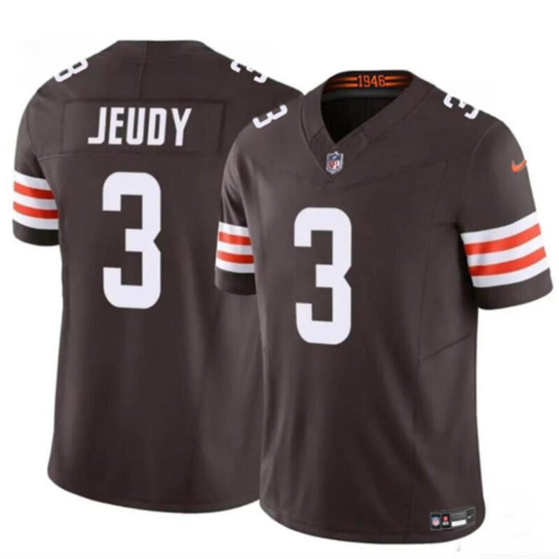 Brown Cleveland Browns #3 Jerry Jeudy 2023 F.U.S.E. Vapor Limited Stitched Football Jersey - CLB235