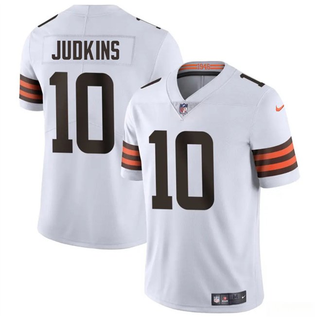 White Cleveland Browns #10 Quinshon Judkins 2025 Draft Vapor Untouchable Limited Stitched Football Jersey - CLB212