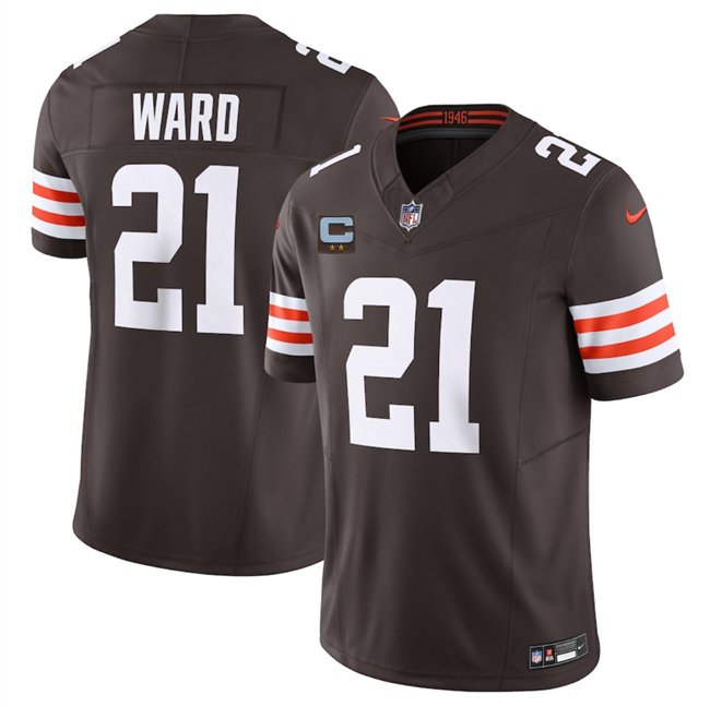 Brown Cleveland Browns #21 Denzel Ward 2025 F.U.S.E. With 2-Star C Patch Vapor Limited Stitched Football Jersey - CLB124
