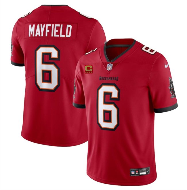Red Tampa Bay Buccaneers #6 Baker Mayfield 2024 With 4-Star C Patch Vapor Untouchable Limited Stitched Jersey - TBB124