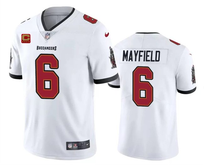White Tampa Bay Buccaneers #6 Baker Mayfield 2024 With 4-Star C Patch Vapor Untouchable Limited Stitched Jersey - TBB119