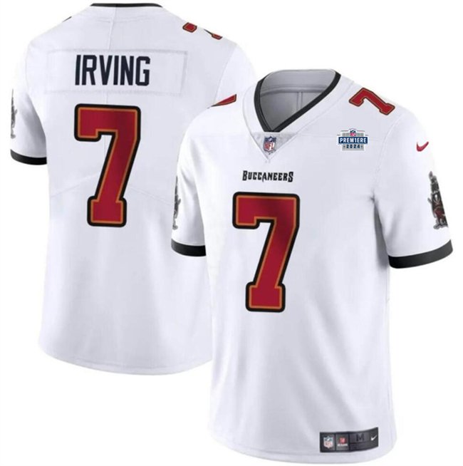 White Tampa Bay Buccaneers #7 Bucky Irving With Draft Patch Vapor Limited Stitched Jersey - TBB165