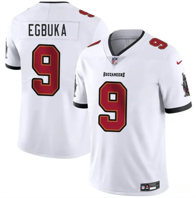 White Tampa Bay Buccaneers #9 Emeka Egbuka 2025 Draft Vapor Untouchable Limited Stitched Football Jersey - TBB107