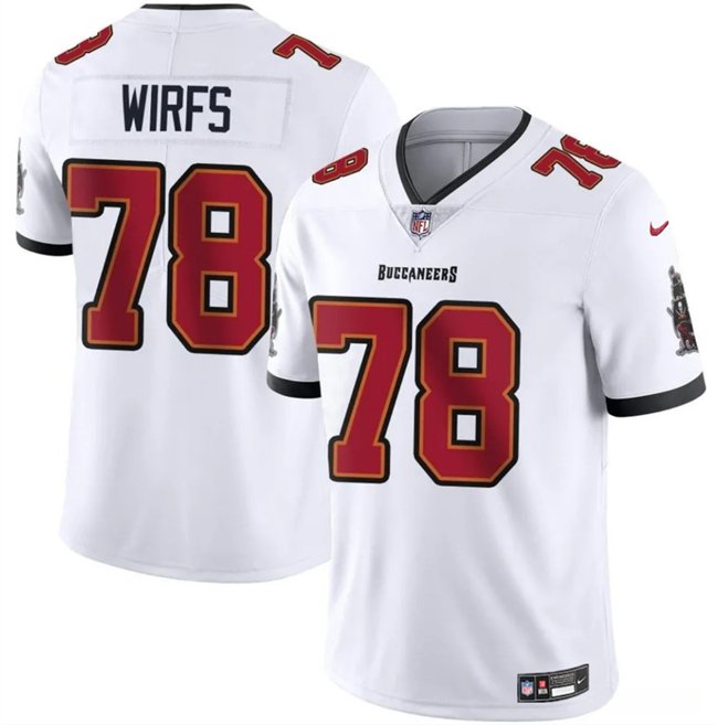 White Tampa Bay Buccaneers #78 Tristan Wirfs 2025 Vapor Untouchable Limited Stitched Football Jersey - TBB174