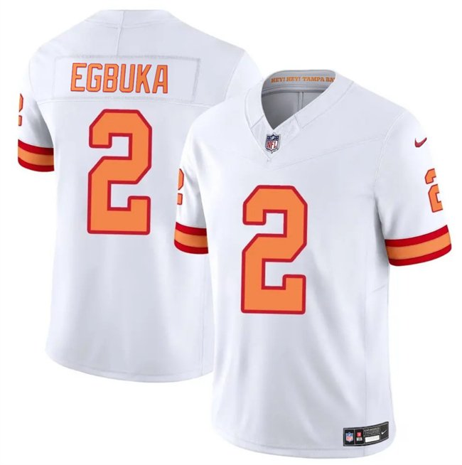 White Tampa Bay Buccaneers #2 Emeka Egbuka 2025 F.U.S.E. Vapor Limited Stitched Jersey - TBB172