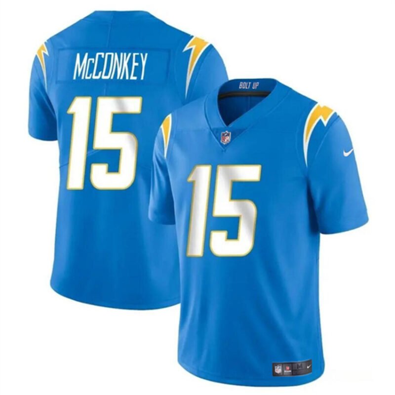 Light Blue Los Angeles Chargers #15 Ladd McConkey 2024 Draft Vapor Limited Stitched Football Jersey - LCJ156