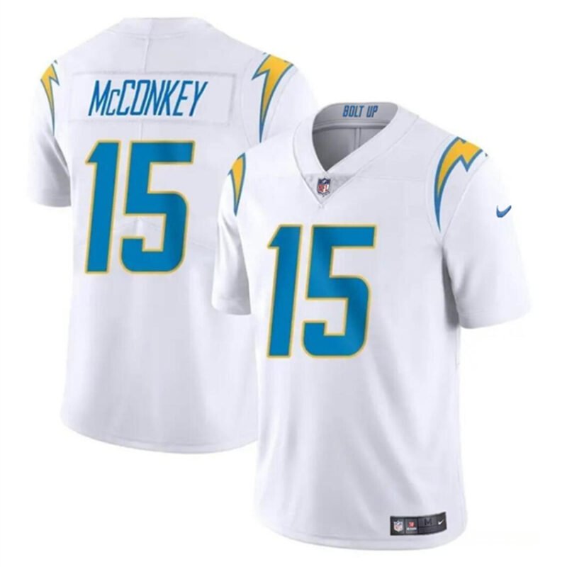 White Los Angeles Chargers #15 Ladd McConkey 2024 Draft Vapor Limited Stitched Football Jersey - LCJ190