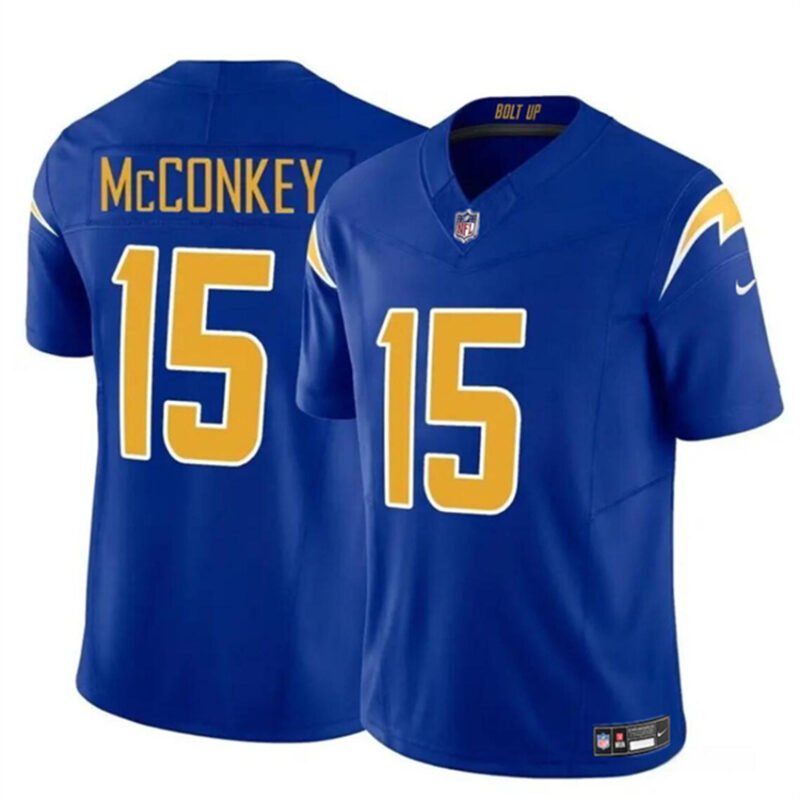Royal Los Angeles Chargers #15 Ladd McConkey 2024 Draft F.U.S.E. Vapor Limited Stitched Football Jersey - LCJ276