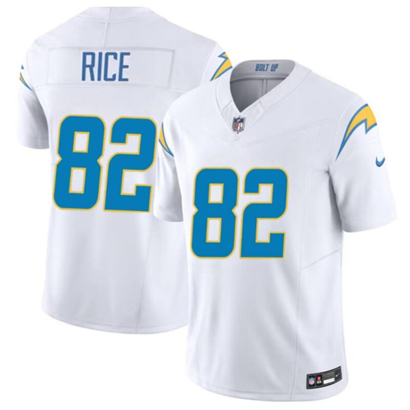 White Los Angeles Chargers #82 Brenden Rice 2024 Draft F.U.S.E Vapor Limited Stitched Football Jersey - LCJ232