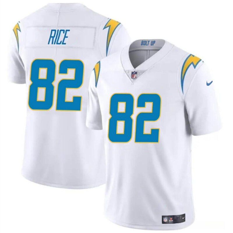 White Los Angeles Chargers #82 Brenden Rice 2024 Draft Vapor Limited Stitched Football Jersey - LCJ219