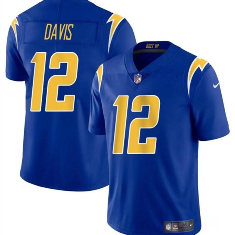 Royal Los Angeles Chargers #12 Derius Davis 2024 Vapor Limited Stitched Football Jersey - LCJ71