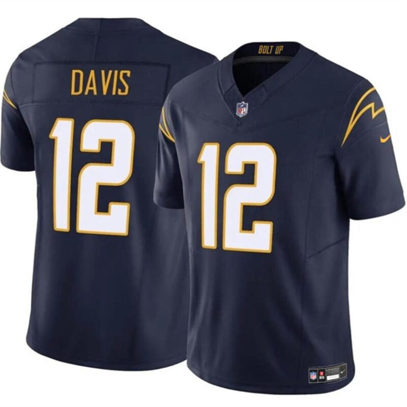Navy Los Angeles Chargers #12 Derius Davis 2024 F.U.S.E Vapor Limited Stitched Football Jersey - LCJ24