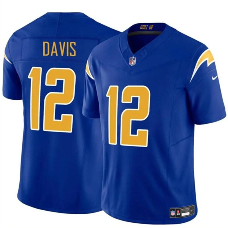 Royal Los Angeles Chargers #12 Derius Davis 2024 F.U.S.E Vapor Limited Stitched Football Jersey - LCJ14