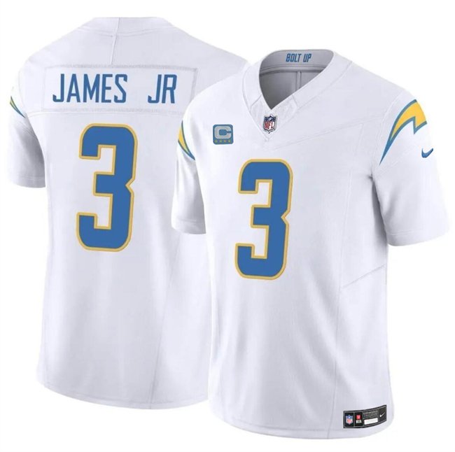 White Los Angeles Chargers #3 Derwin James Jr. 2024 F.U.S.E. With 4-Star C Patch Vapor Untouchable Limited Stitched Jersey - LCJ149