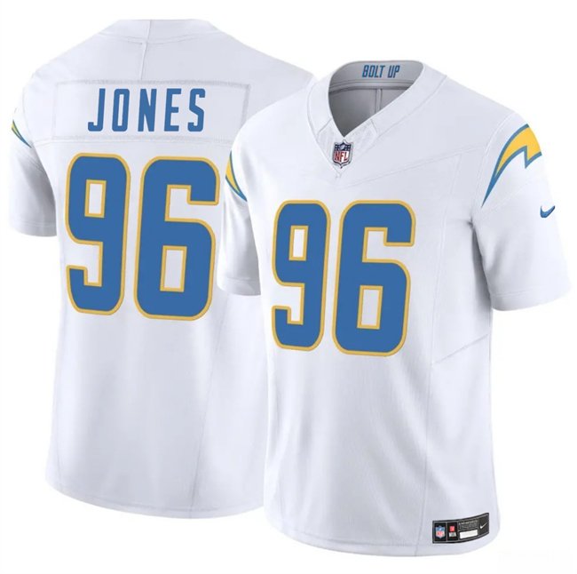 White Los Angeles Chargers #96 Naquan Jones 2024 F.U.S.E Vapor Limited Stitched Football Jersey - LCJ81