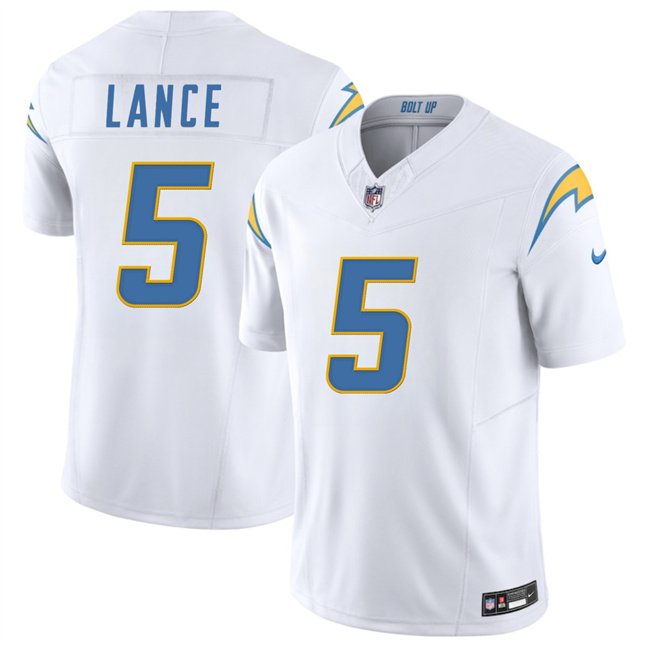 White Los Angeles Chargers #5 Trey Lance 2025 F.U.S.E. Vapor Limited Stitched Football Jersey - LCJ213