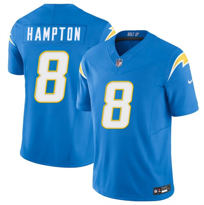 Blue Los Angeles Chargers #8 Omarion Hampton 2025 Draft F.U.S.E. Vapor Limited Stitched Football Jersey - LCJ163