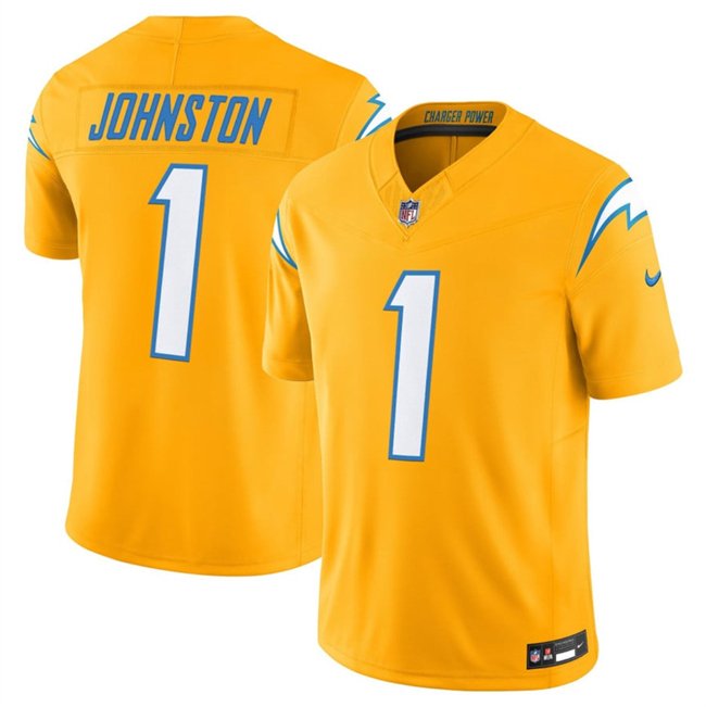 Gold Los Angeles Chargers #1 Quentin Johnston 2025 F.U.S.E. Alternate Vapor Limited Stitched Football Jersey - LCJ107