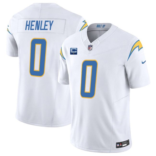 White Los Angeles Chargers #0 Daiyan Henley 2025 F.U.S.E With 1-Star C Patch Vapor Limited Stitched Football Jersey - LCJ242
