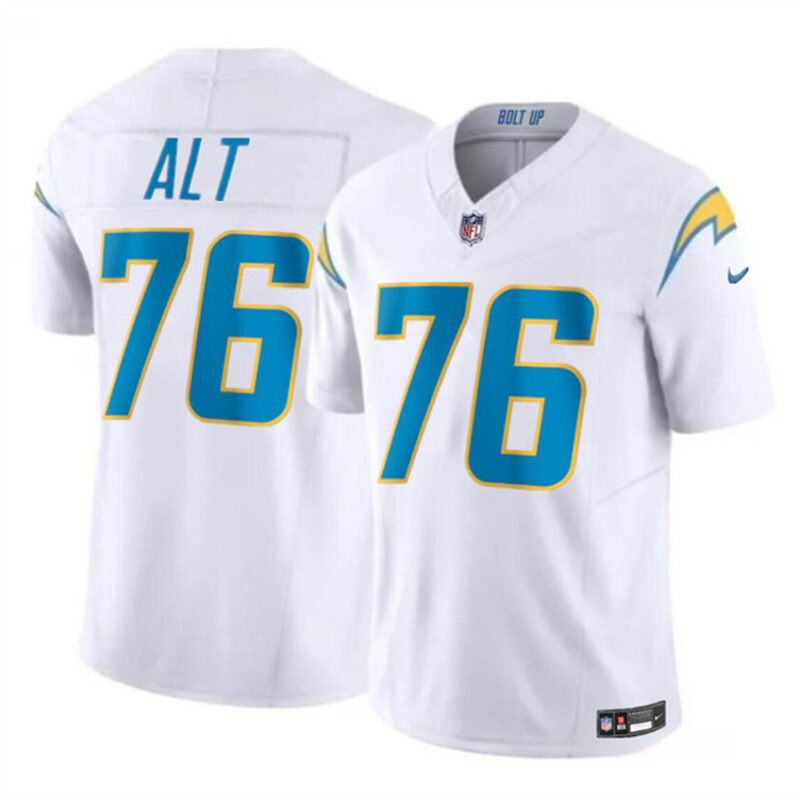 White Los Angeles Chargers #76 Joe Alt 2024 Draft F.U.S.E. Vapor Limited Stitched Football Jersey - LCJ128