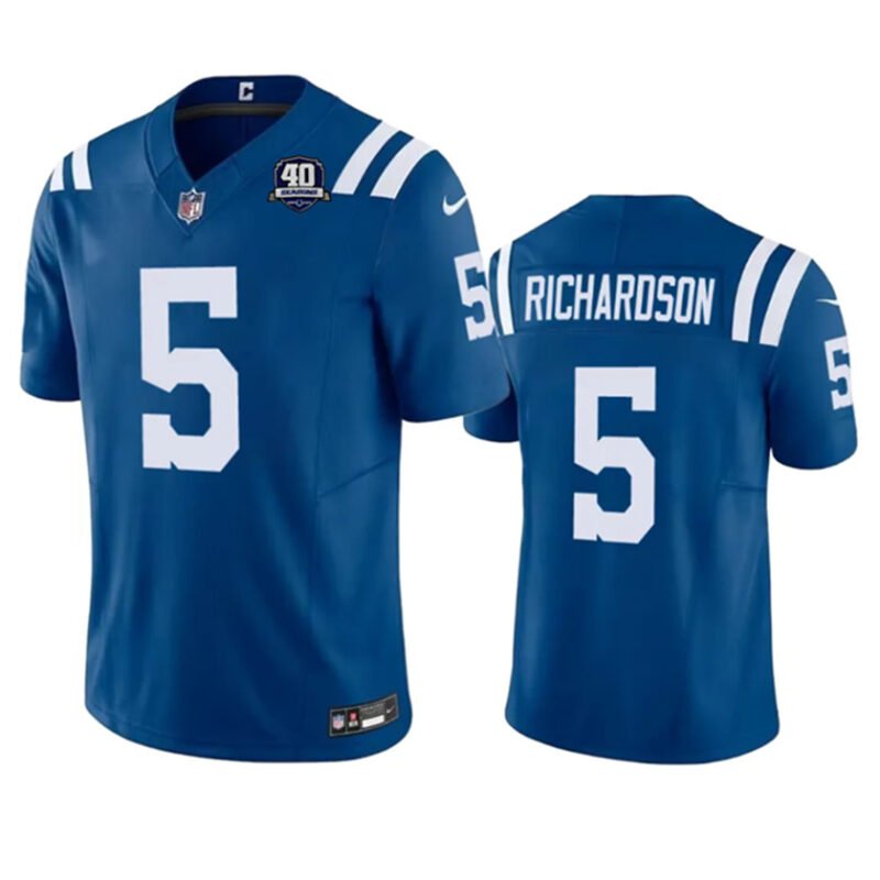 Blue Indianapolis Colts #5 Anthony Richardson 2023 F.U.S.E 40th Anniversary Vapor Untouchable Stitched Football Jersey - IDC72