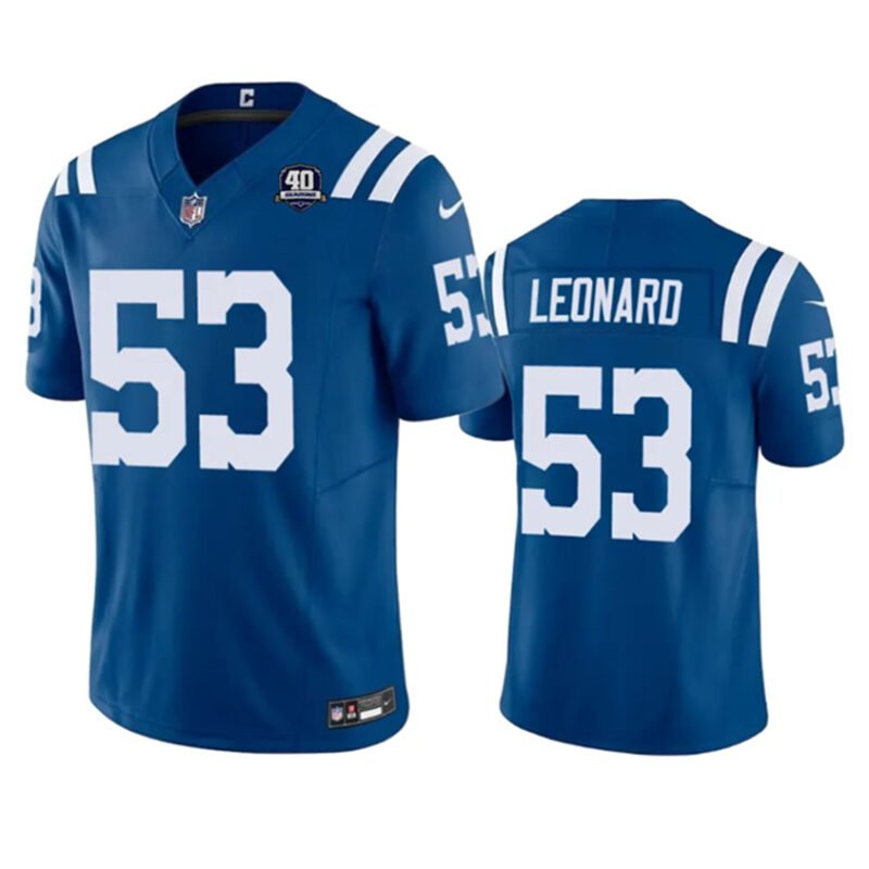 Blue Indianapolis Colts #53 Shaquille Leonard 2023 F.U.S.E 40th Anniversary Vapor Untouchable Stitched Football Jersey - IDC117