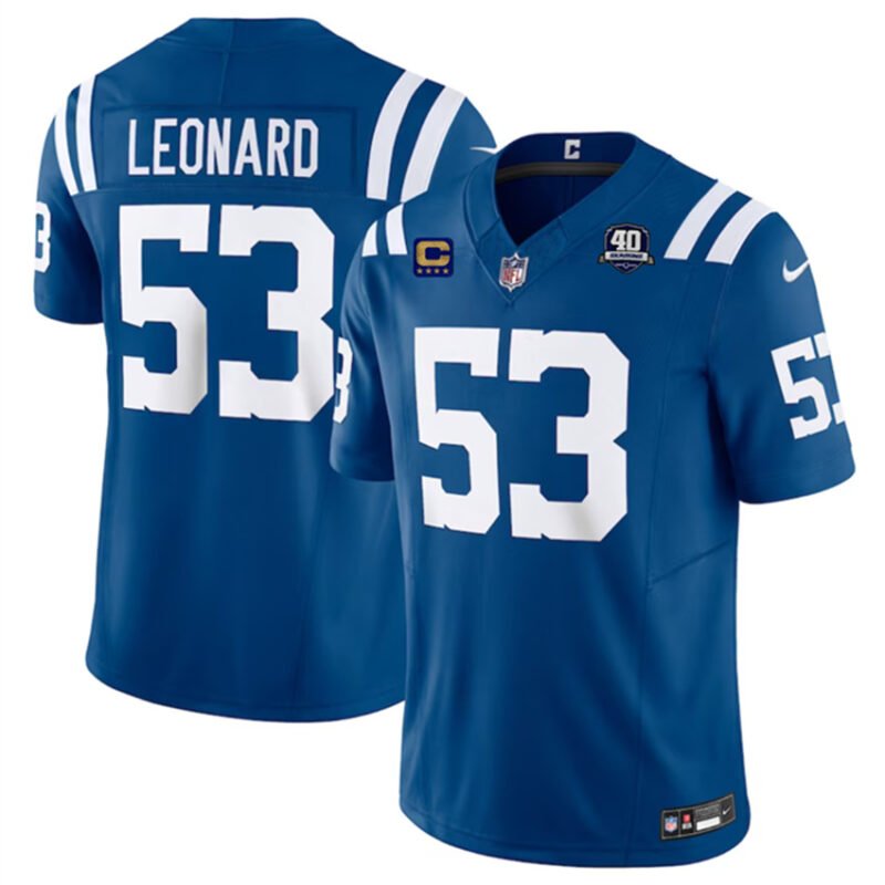 Blue Indianapolis Colts #53 Shaquille Leonard 2023 F.U.S.E. 40th Anniversary With 4-Star C Patch Vapor Untouchable Limited Stitched Football Jersey - IDC51