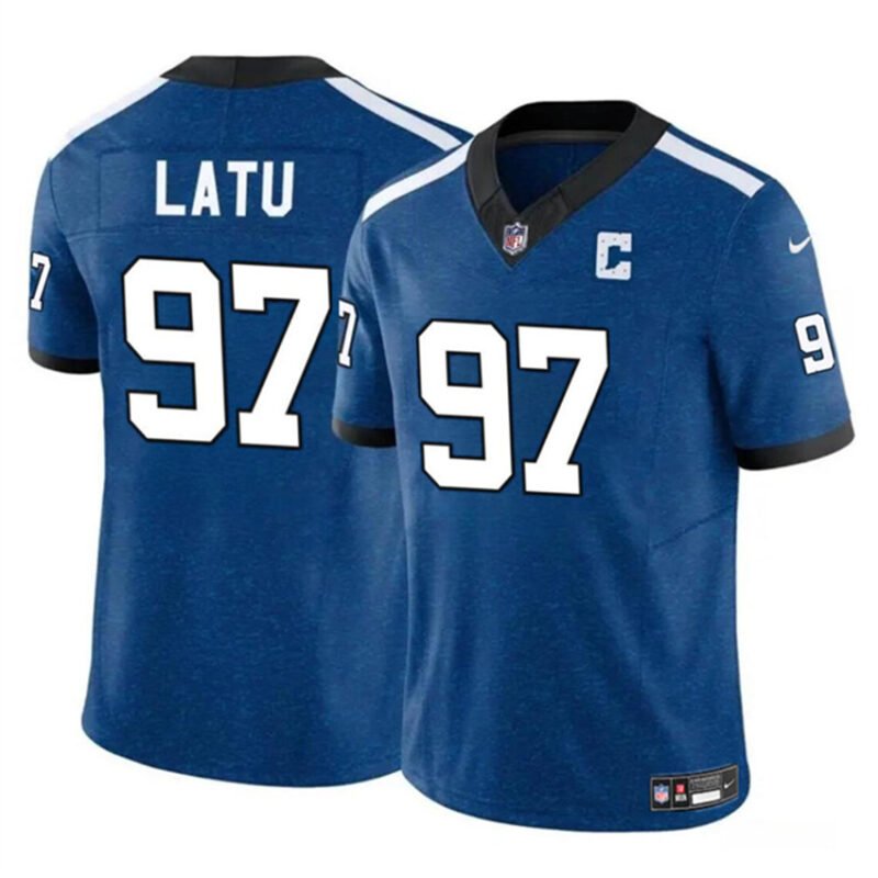 Blue Indianapolis Colts #97 Laiatu Latu 2024 Draft F.U.S.E. Thowback Vapor Limited Stitched Football Jersey - IDC225