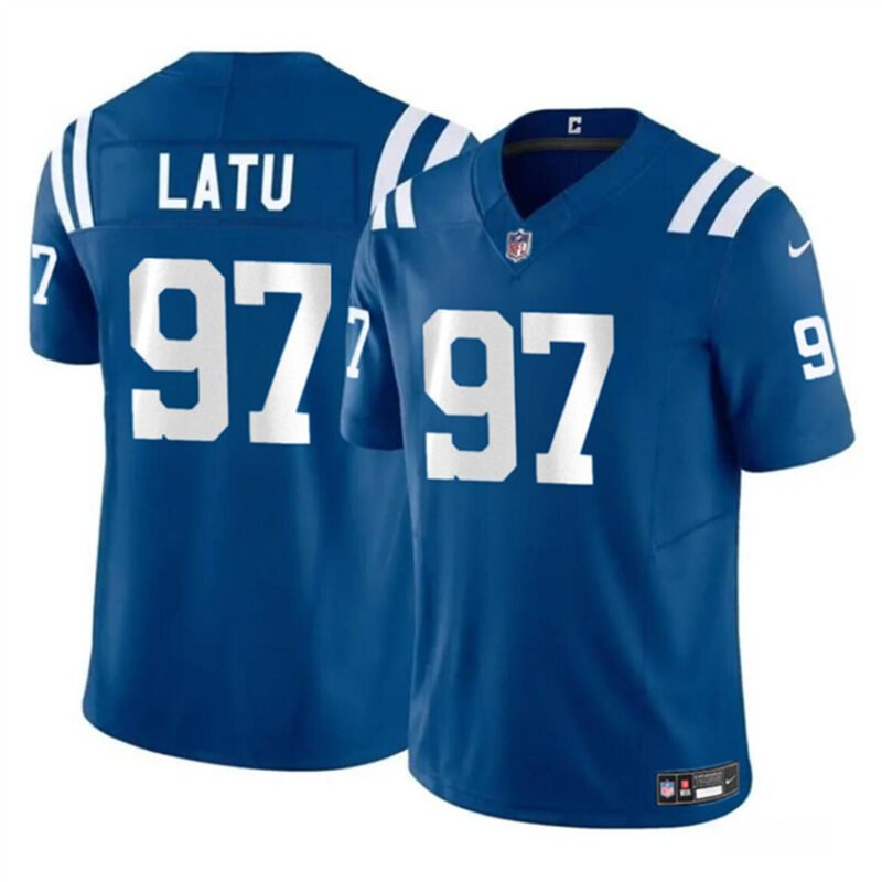 Blue Indianapolis Colts #97 Laiatu Latu 2024 Draft F.U.S.E. Vapor Limited Stitched Football Jersey - IDC131