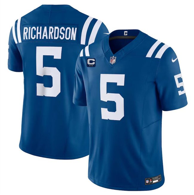 Blue Indianapolis Colts #5 Anthony Richardson 2024 F.U.S.E. With 2-Star C Patch Vapor Limited Stitched Football Jersey - IDC137