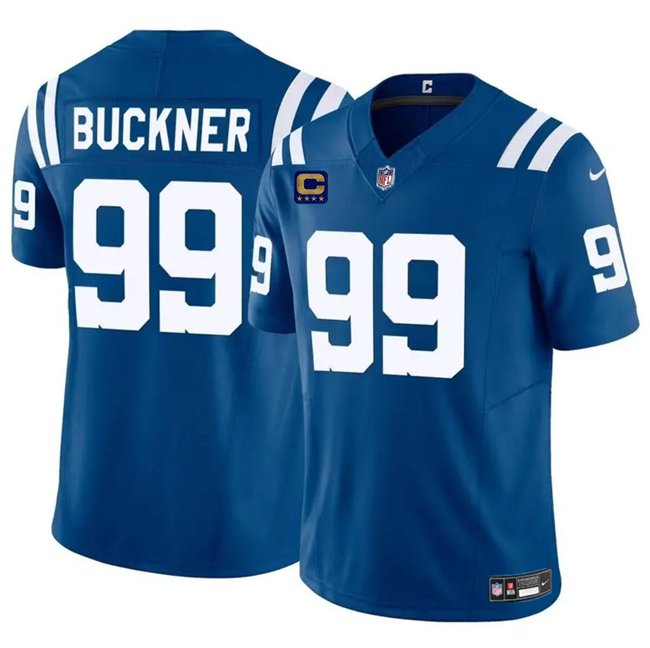 Blue Indianapolis Colts #99 DeForest Buckner 2024 F.U.S.E. With 4-Star C Patch Vapor Limited Stitched Football Jersey - IDC38