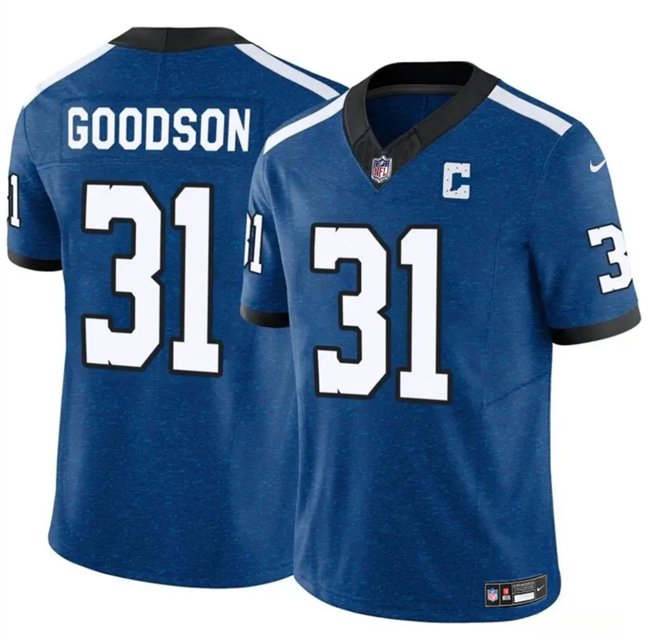 Blue Indianapolis Colts #31 Tyler Goodson 2024 F.U.S.E. Throwback Vapor Limited Stitched Football Jersey - IDC112