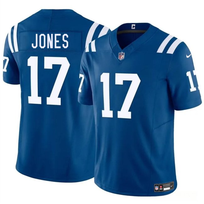Blue Indianapolis Colts #17 Daniel Jones 2025 F.U.S.E. Vapor Limited Stitched Football Jersey - IDC169