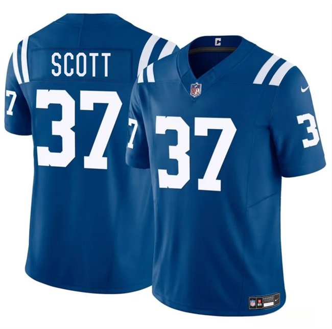 Blue Indianapolis Colts #37 Daniel Scott 2025 F.U.S.E. Vapor Limited Stitched Football Jersey - IDC156