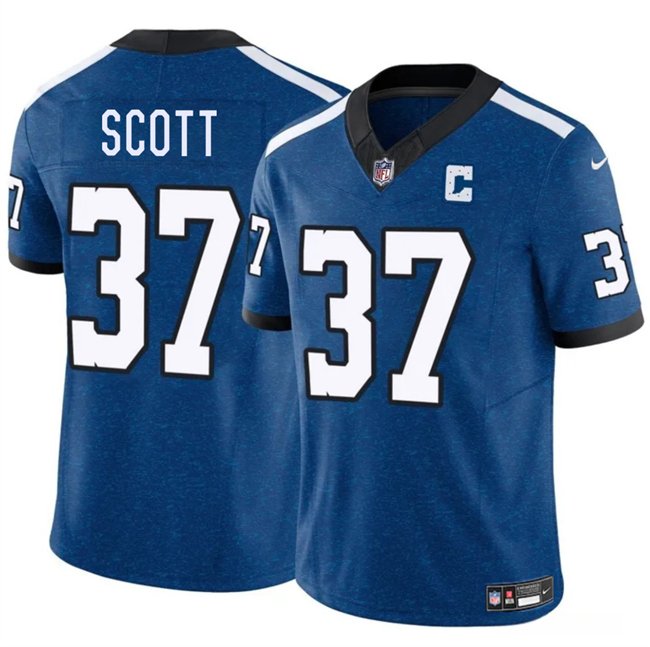 Blue Indianapolis Colts #37 Daniel Scott 2025 F.U.S.E. Throwback Vapor Limited Stitched Football Jersey - IDC149