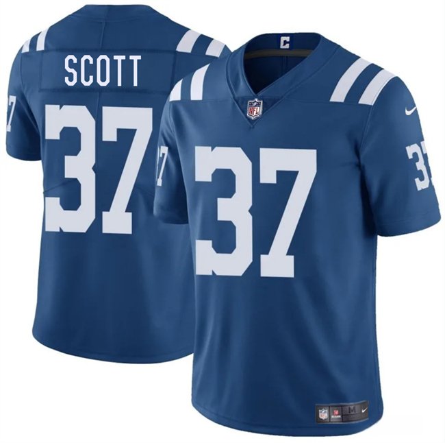 Blue Indianapolis Colts #37 Daniel Scott 2025 Vapor Limited Stitched Football Jersey - IDC19