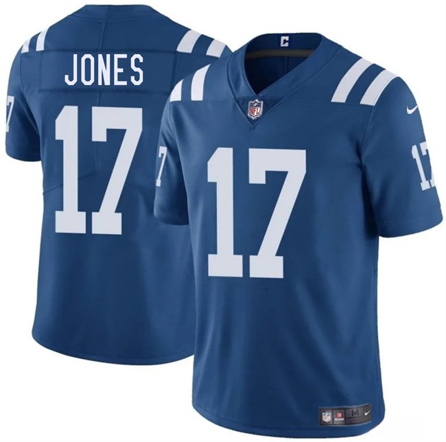 Blue Indianapolis Colts #17 Daniel Jones 2025 Vapor Limited Stitched Football Jersey - IDC116
